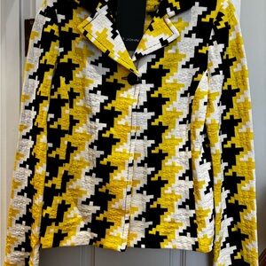 St. John Women's Yellow, Black, and White Jacket